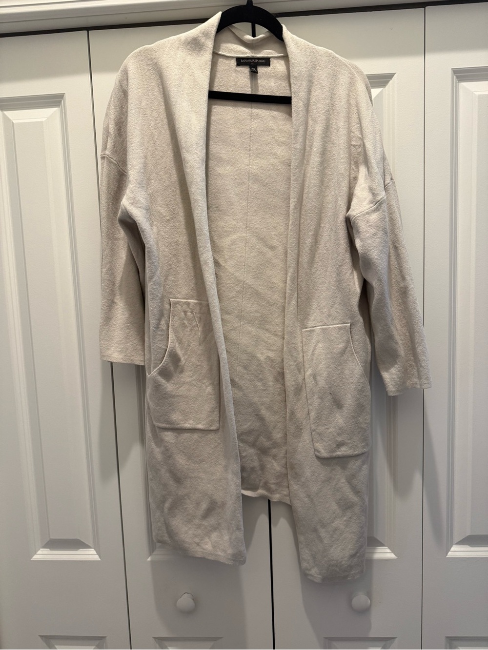 Banana Republic Long Open Front Cardigan Oatmeal XS